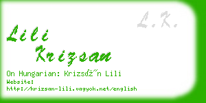 lili krizsan business card